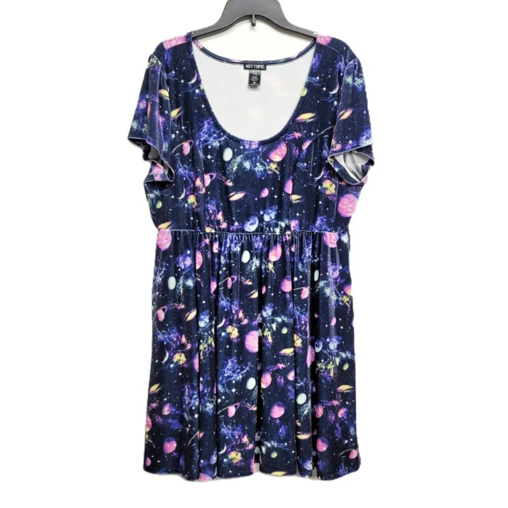 Hot Topic Galaxy Velvet Babydoll Dress 3X - Picture 4 of 7